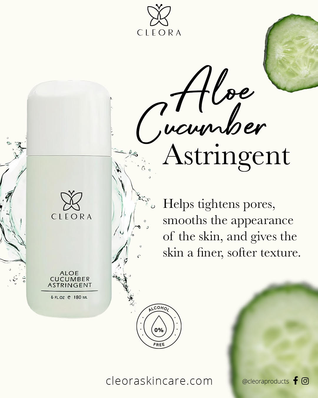 Aloe Cucumber Astringent - 8 oz. 180ml.
